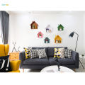 5x House Shaped Floating Wall Mounted Shelves For Decor White. 