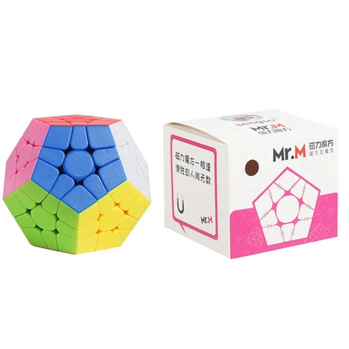 【Happy baby toy store】Shengshou Mr.M Magnetic Megaminx Cube 3x3 Magic Cube Dodecahedron Speed Cubes Toys Students Cubo