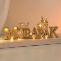 Eid Mubarak Wooden Ornament Ramadan Moon Star Letter Table Decoration for Home Islamic Muslim Pendant Eid Al Adha Party Supplies. 