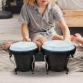 Bongo Drum Set Transparent Bongo Drums 6'' and 7'' Tunable Quality Bongo Drum for.
