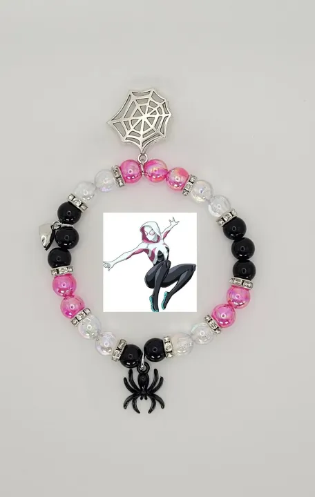 Spiderman%20Miles%20Morales%20Bracelet%20Gwen%20Stacy%20Set%20of%20Two%20Matching%20Couple%20Beaded%20Bracelets%20-%20Image%202