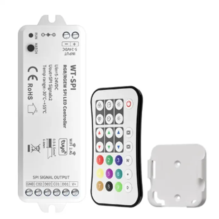 Tuya SPI RGB/RGBW Pixels LED Controller WIFI 2.4GHz RF Remote for Alexa ...