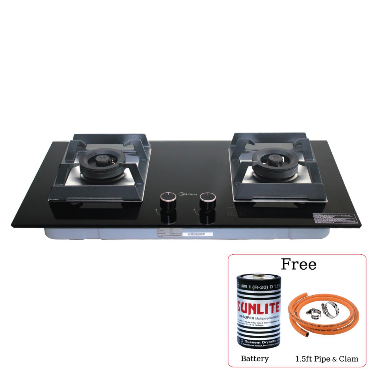 Midea Gas Burner Q-80 PRO With Fire Safety Device, 10 mm Glass Panel