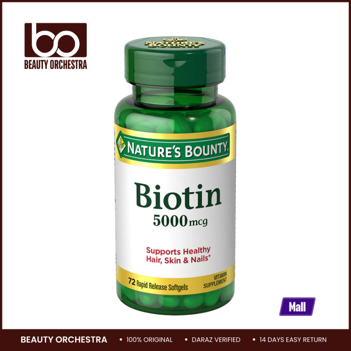 Nature’s Bounty Biotin 5000 mcg - 72 Softgels