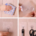 6 pcs Transparent Self Adhesive Bathroom Kitchen Door Wall Hooks. 