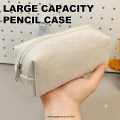 Natural Fiber Pencil Case Ins High-value Cute Girl Student Makeup Bag Large Capacity Stationery Storage Bag.