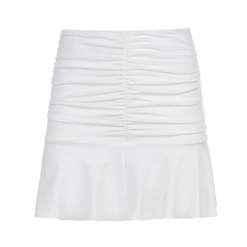90s Mini Skirt Lady Trendy Y2K Summer Beachwear White Accessory