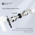 QCY T18 Wireless Earphones Bluetooth 5.2 Earbuds QCC3040 aptX Voice 32kHz 4 Mic CVC HD Call Headphones Dual-device Connection.
