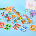 【Krystal】Mini Cartoon Animal Jigsaw Puzzles – 5pcs DIY Set, Safe Paper Toy, Ages 3+, Fun Learning Gift.