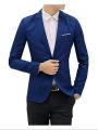 Navy blue  Synthetic Casual Blazer For Men. 