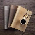 6 Dinning Table Mat With 1 Runner (6+1=7 Pcs) Table Mats Set - PVC Rectangular Vintage Woven Washable Mats. 