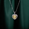 Foreign trade cross-border jewelry color diamond love necklace women's heart pendant ocean mood people's day girlfriend gifts.