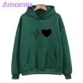 Couple Hoodie Cozy Heart Print Hoodie for Fall/winter Unisex Drawstring Pullover with Big Pocket Women Loose Hoodie.