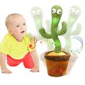 NiceBorn Dancing Cactus Plush Toys Shake Funny Early Education Toy 120 English Songs Cute Plush Toy playing with babies. 