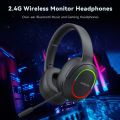 HIFI Surround Sound Blueooth Headphones with 3.5mm Aux Wired Gaming Headset 2.4G/Bluetooth/wired Gaming Headphones with Noise Cancelling Microphone RGB LED Light Wireless Earphone for PS5, PS4, PC, Laptop Xbox Series.