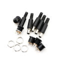 DC Male Jack and Female Socket Round Combo Pack - 2.1mm - Set of 10Pcs / 5Pair | Convenient Power Connectors for Various Applications.