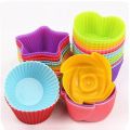 New 6 pcs Silicone Cake Cupcake Cup Cake Tool Bakeware Baking Silicone Mold Cupcake and Muffin Cupcake for DIY by Random Color. 