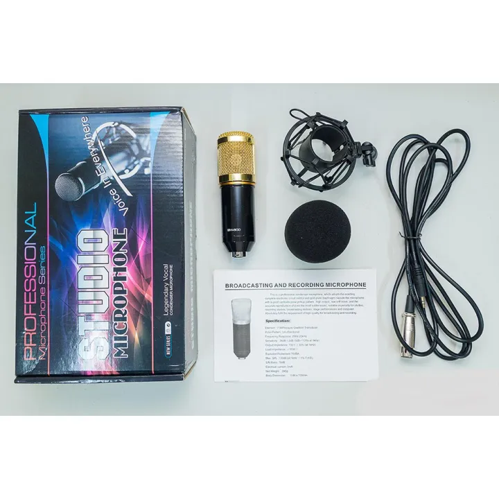 Professional Microphone Series BM800 Broadcasting Studio Recording Condenser Professional Microphone Mic with Shock Mount & XLR To 3.5mm Cable