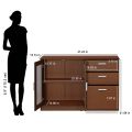 Meliff Crockery Cabinet 2 Closed Shelf and 3 Drawer, Dustproof And Oil Resistant Multifunctional Storage Cabinet Home Office & Kitchen (Urban Walnut) 30/48/14'. 