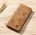 Music world BD Hengsheng Long Men's Wallet Retro Casual Brand Wallet Korean Clutch Large Capacity Frosted Card Holder Mobile holder Men's Long Wallet for Men's Fashion.. 