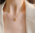 Heart Pendant Necklace For Women Metal Jewelry Simple Chain Choker Party Gift. 