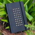 Daily Journal Black (Punch-Kraft) Dotted Grid Notebook with Elastic Band.