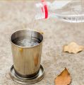 1 Pcs Portable Folding Cup Glass (250/150/75ml) Stainless Steel Camping  Key chain Ring Traveling Outdoor Telescopic Mug Glass. 