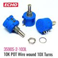 1pcs 10K Ohm Multiturn Precision Wirewound Linear Potentiometer  10X Pot 3590S-2-103L. 