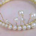 Shiny Pearl Princess Crown Cake Topper Wedding Happy Birthday Hat Cake Decor.
