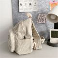 Casual Corduroy Small Backpacks Aesthetic Travel Mini Backpack Purse Double Shoulder Bags Women & Men. 