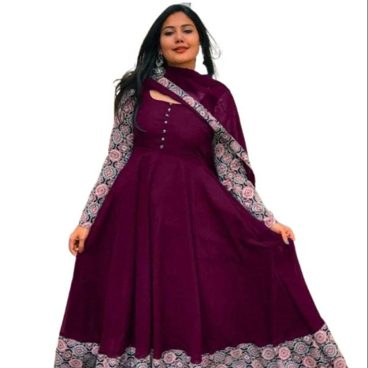 Bd Blossom- Linen Fashionable Ready made Gown designed long kameez and Orna  For Stylish Women / Girls ( 3 pcs ) - Dresses For Girls - 3 Piece Dress |  Daraz.com.bd