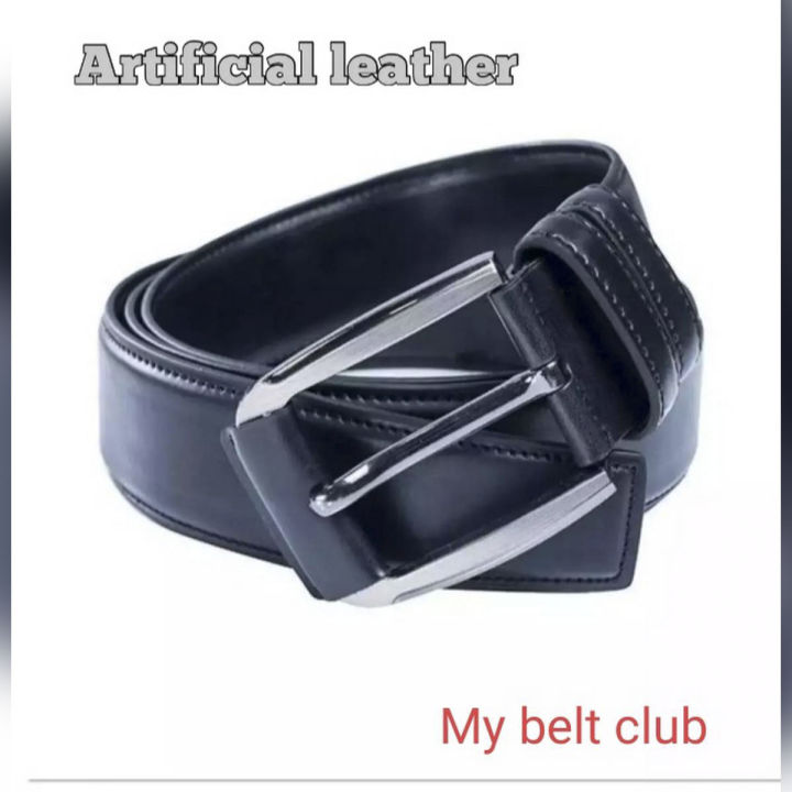 Black Artificial leather belt for men