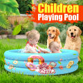 Practical 90/110cm 3 Layers PVC Swimming Pool Childen Inflatable Bathtub Summer Kids Beach Big Swimming Water Bubble Pool Toy for Kids Adults. 