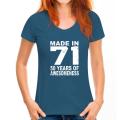 Made In 71 T Shirt 50 Years Of Awesomeness 1971 Birthday T-Shirts for Men Vintage Pure Cotton Tee Shirt Printed Clothes. 