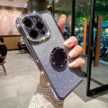【Solo Yolo】Plating gradient glitter diamond ring holder clear case for iPhone 15 13 11 12 14 Pro Max X XR Xs 7 8 plus soft silicone cover. 