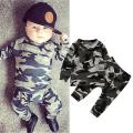 2021 Toddler Newborn Baby Boy  Clothes Set T-shirt Long Pants Camouflage Costumes Little OEM boy clothing Winter baby clothing. 