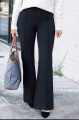 Women Flare Pants, Classic Mid Waist Solid Color Stretchy jorjet Bottom Pants. 