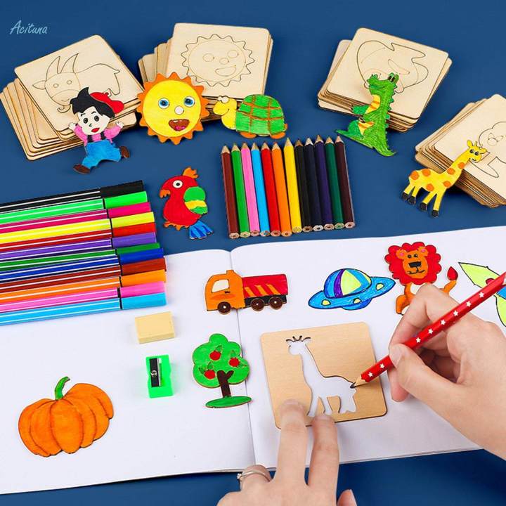 Kids%20Drawing%20Stencils%20Painting%20Templates%20Chalk%20Stencils%20for%20Notebook%20Diary%20Journal%20-%20Image%202