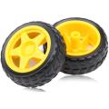 2 Pcs Smart Robot Wheels Car Tyres For Gear Motor.