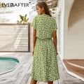 EVERAFTER Fashion Ladies Boho Leopard Print Shirt Dress Women Casual Midi Holiday Summer Dress Female High Waist Beach Dresses. 