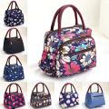 Flower Print Pattern Style Thermal Oxford Lunch Picnic Bags Waterproof Nylon Storage Box Insulation Bag Tote Food Handbag.