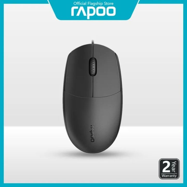Rapoo N100 Original Wired Mouse Optical USB Mouse with 1600DPI Notebook Desktop Mouse Durable Business Office Mouse