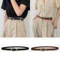 Korean Fashion Simple Thin Belts Ladies Leather Belt Alloy Pin Buckle Retro Jeans Belt Designer Girdle Women High Quality House Foocus. 