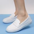 Nurse Shoes Women's Soft Bottom Breathable Not Tired Feet Deodorant and Non-Slip White Shoes Summer Flat Bottom Comfort Medical Care Shoes for Work.