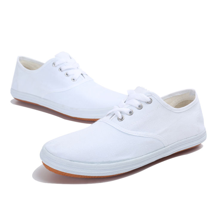 Primary and Secondary School Students Performance Shoes All-Match White  Shoes White Canvas Shoes Ball Shoes White Tennis Shoes Men and Women