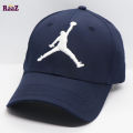 Navy Blue Jordan Embroidery Logo Cotton Curved Cap. 