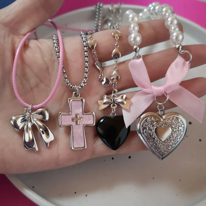 Goth%20Harajuku%20Cute%20Y2k%20Aesthetic%20Bow%20Knot%20Pendant%20Bead%20Snake%20Chain%20Rope%20Chain%20Necklace%20Girl%20Choker%20Cool%2090s%20EMO%20Accessories%20-%20Image%202