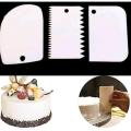 3Pcs Plastic Fondant Cake Cream Scraper Spatula Dough Cutter Kitchen Baking Tool. 