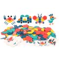 180pcs Wooden 3D Jigsaw Puzzle Tangram Montessori Educational Learning Toys Gifts Geometric Shape Puzzles Toy for Children Gifts. 