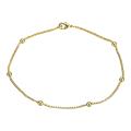 Gold Color Satellite Link Chain Beaded Anklet, 9 10 11 inches Box Chain Ankle Bracelet for Women Men Waterproof. 